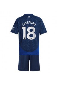 Fotbalové Dres Manchester United Casemiro #18 Dětské Venkovní Oblečení 2024-25 Krátký Rukáv (+ trenýrky)